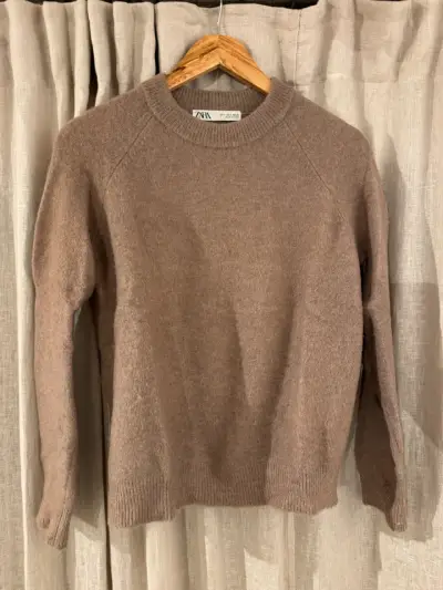 Sweater café claro Zara con lana - miniatura 1
