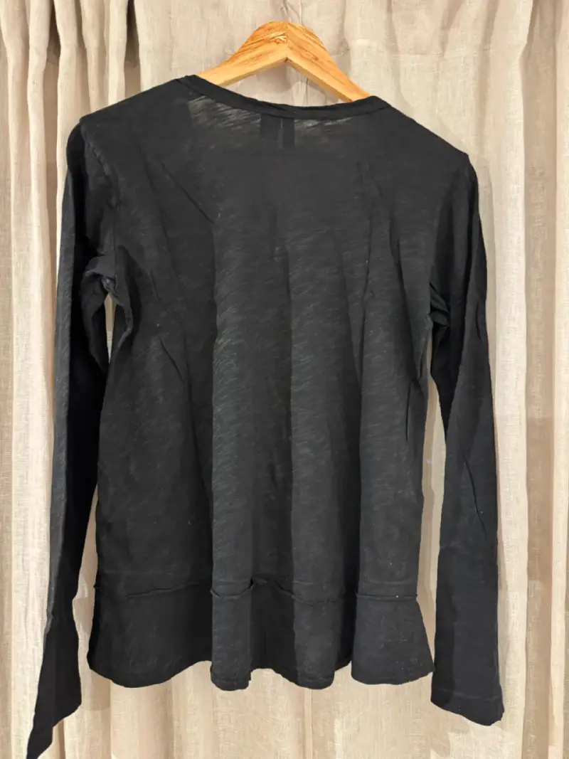 Polera negra manga larga 100% algodón - 3