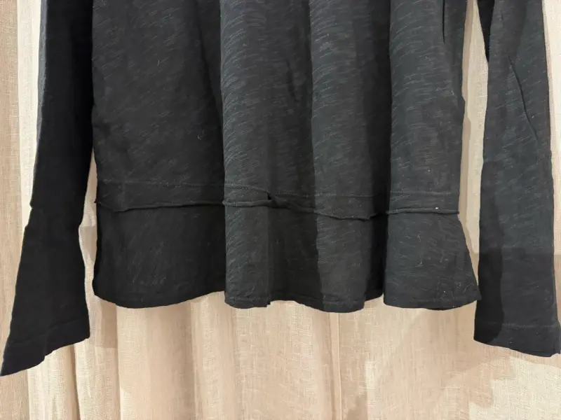 Polera negra manga larga 100% algodón - 4