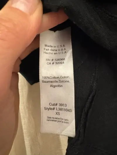 Polera negra manga larga 100% algodón - miniatura 5