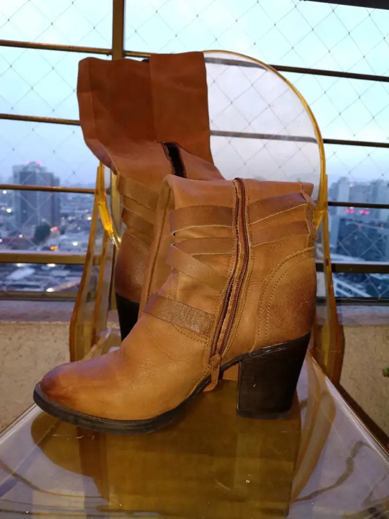 Botines de tacón café habano - 2