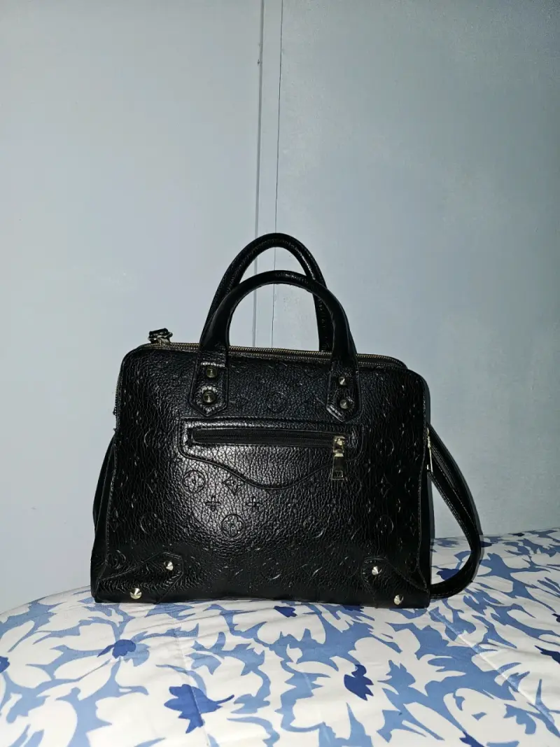 Bolso de cuero sintético negro - 2