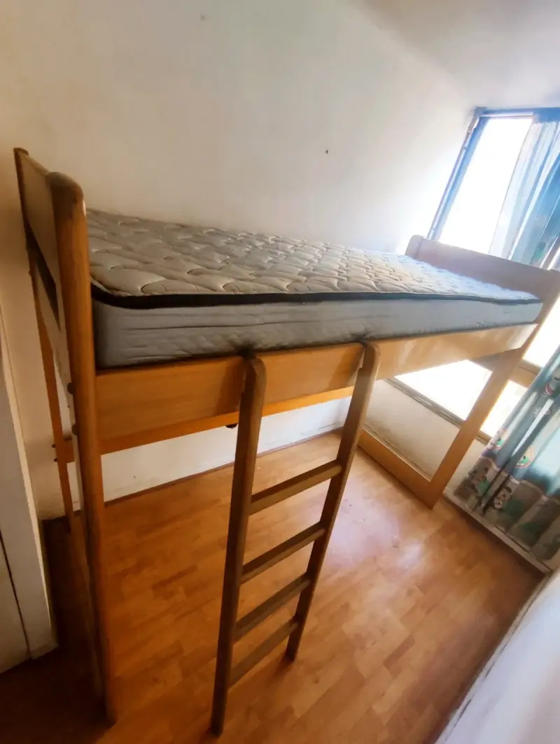 Cama alta de madera más colchón - 3
