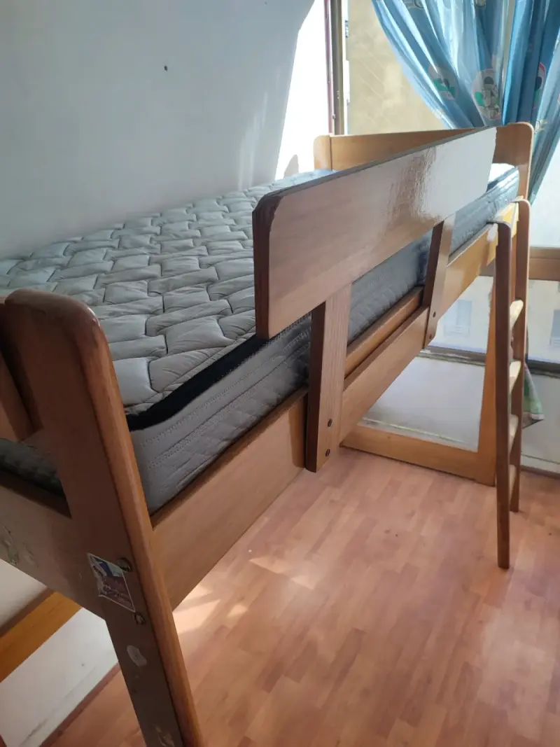 Cama alta de madera más colchón - 5