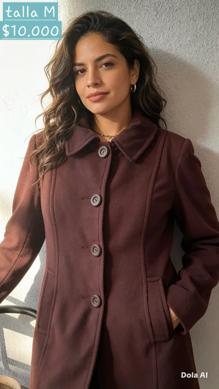 Chaqueta de tela café - 1