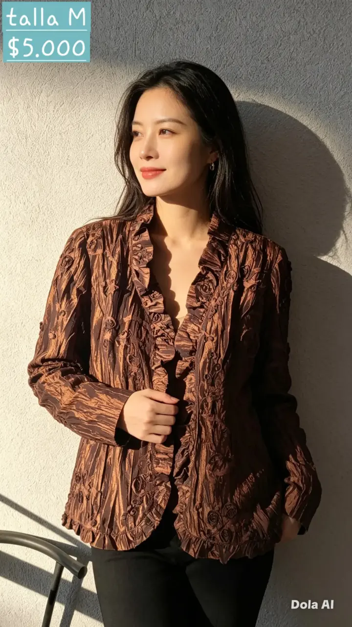 Blazer marrón con vuelos - 1