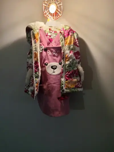 Chaqueta infantil floral y jardinera limonada - miniatura 1