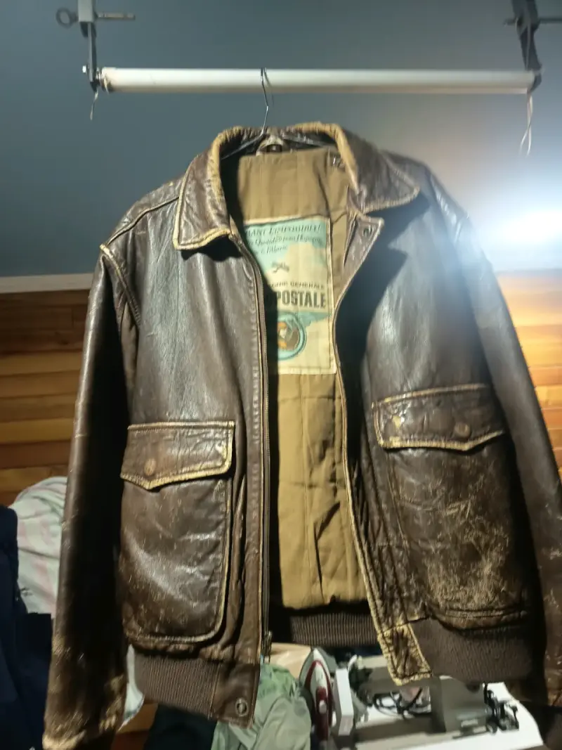 Chaqueta de cuero marrón aeropostale - 1
