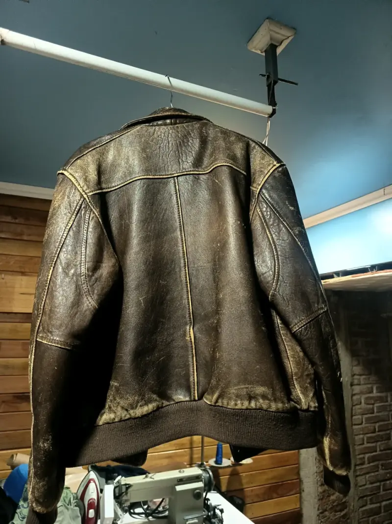Chaqueta de cuero marrón aeropostale - 3