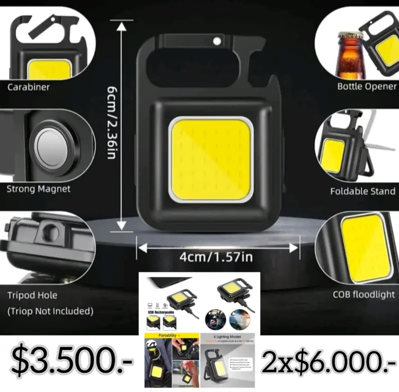 Luz LED portátil recargable