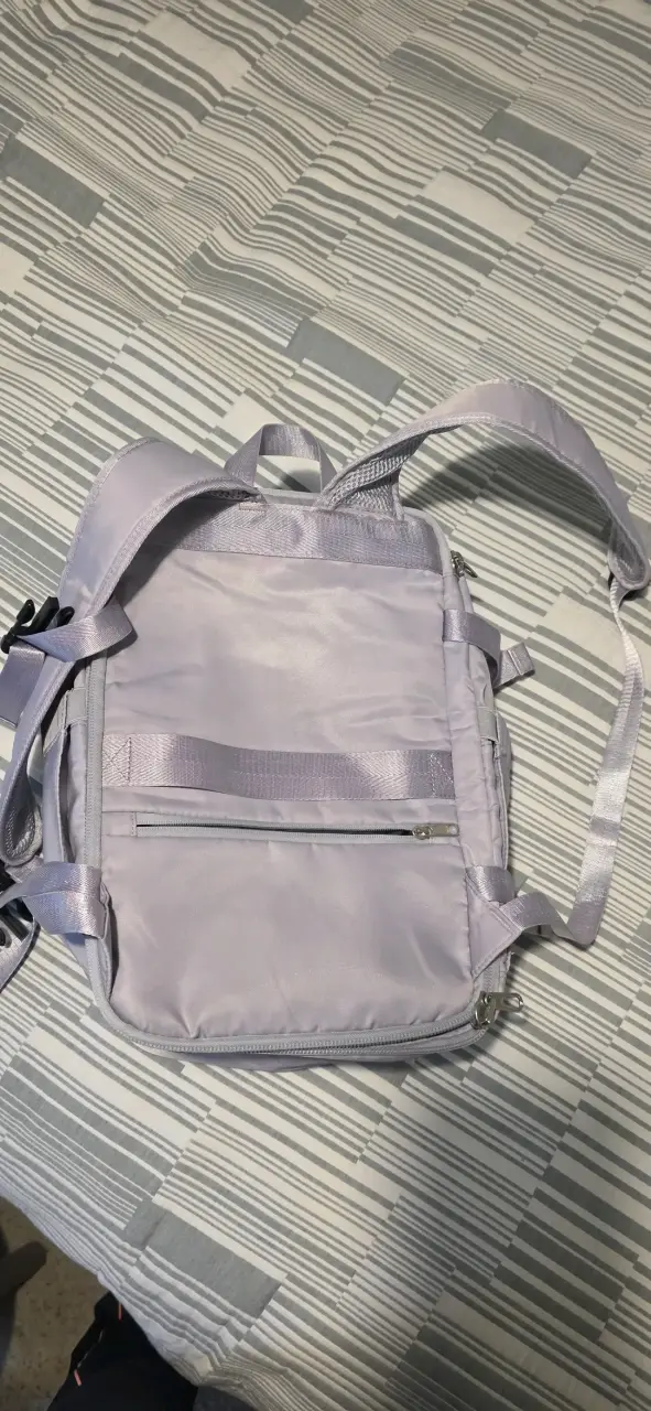Mochila gris purpuro claro con bolsillos - 3