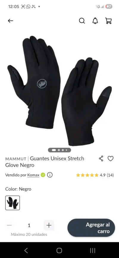 Guantes térmicos negros mammut - miniatura 6