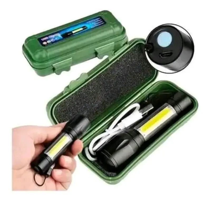 Linterna LED recargable con estuche - 1
