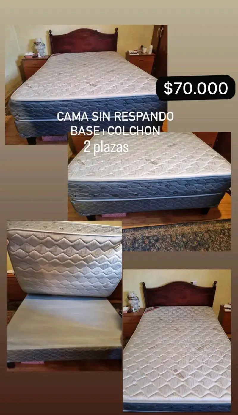 Cama de 2 plazas sin respaldo