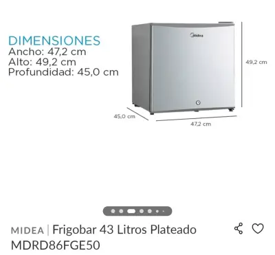 Frigobar Midea 43 litros plateado - miniatura 3