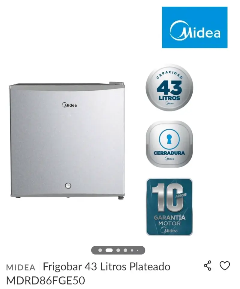 Frigobar Midea 43 litros plateado - 4
