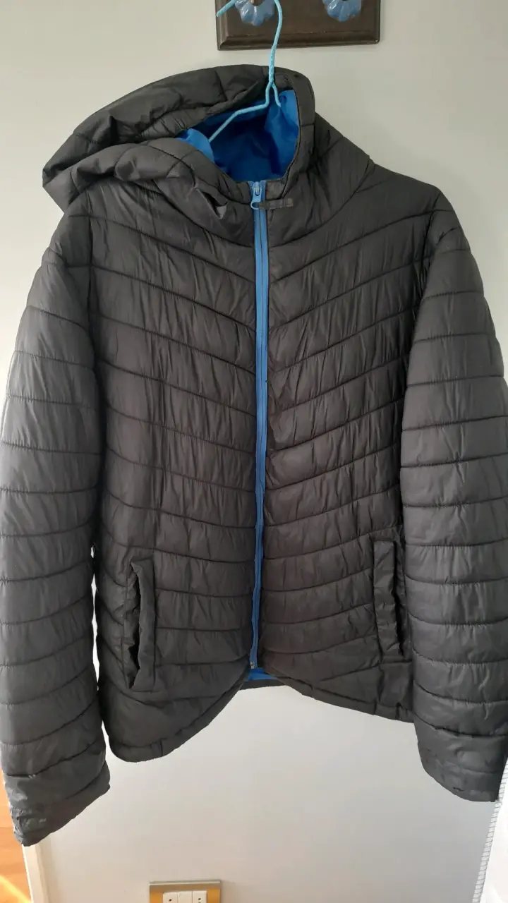 Parka negra con capucha hombre talla L - 1