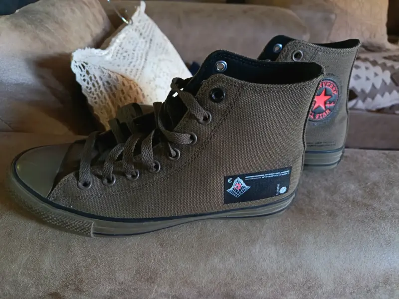 Zapatillas verde militar Converse altas - 3