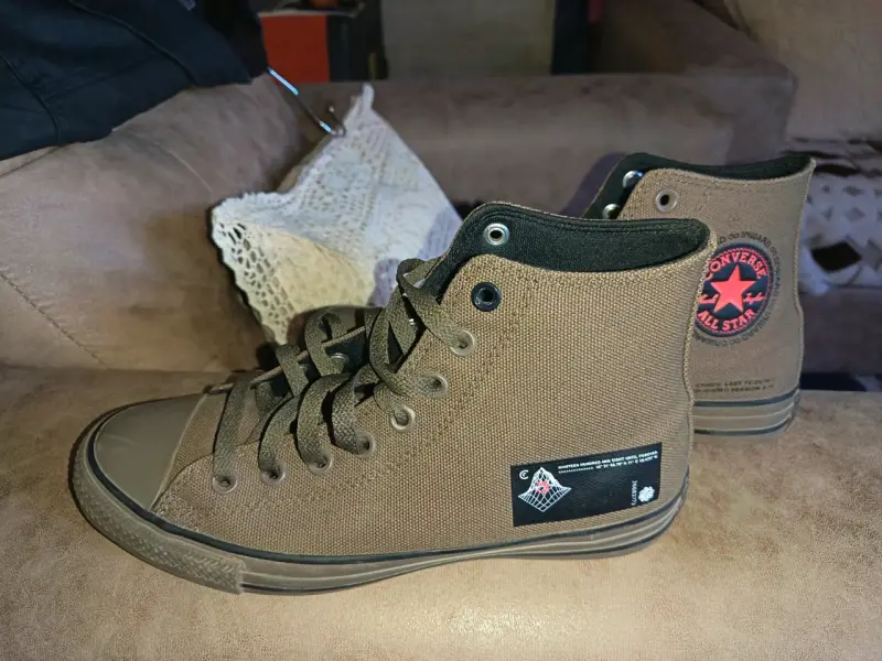 Zapatillas verde militar Converse altas - 4