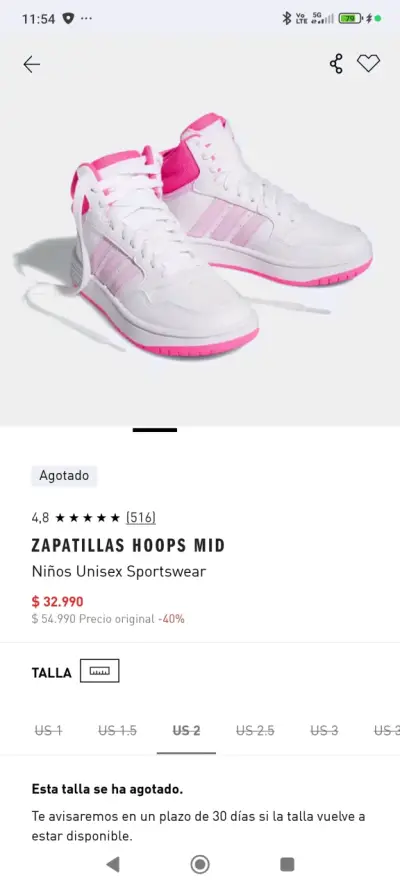 Zapatillas deportivas blancas y rosadas - miniatura 1
