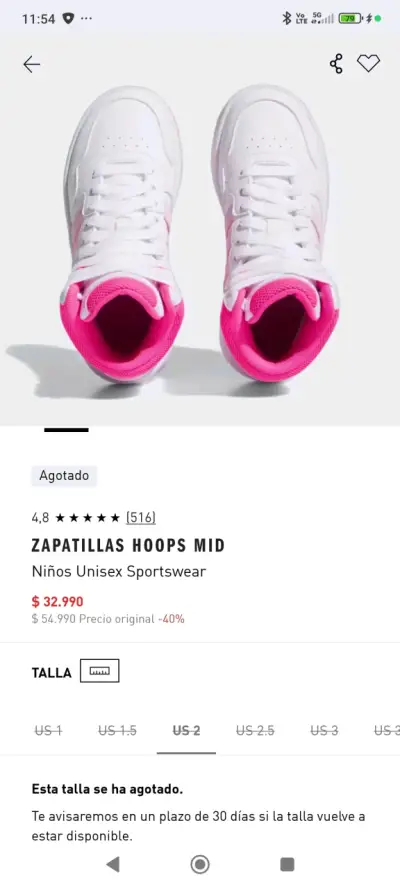 Zapatillas deportivas blancas y rosadas - miniatura 2