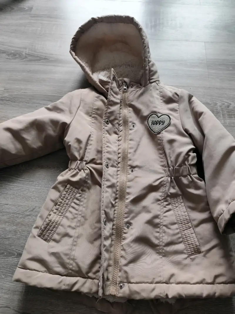Parka beige con capucha y forro - 2