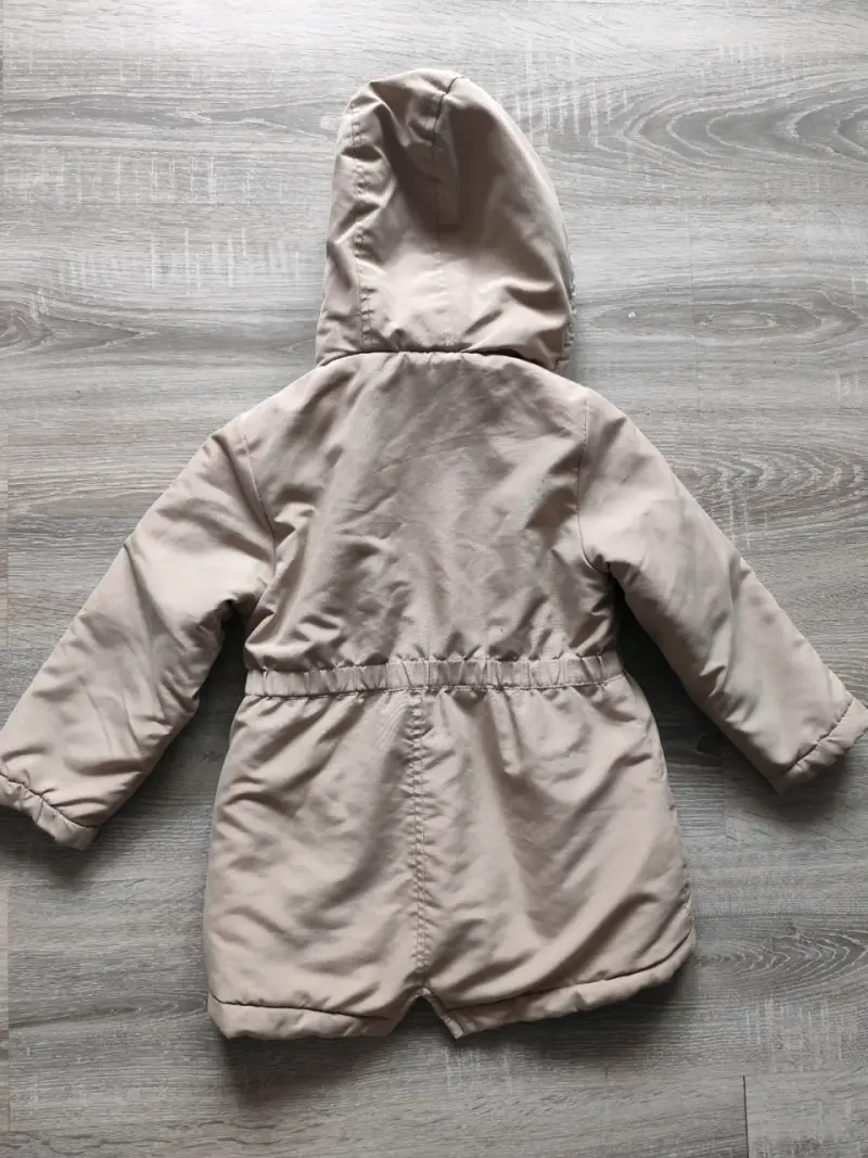 Parka beige con capucha y forro - 4