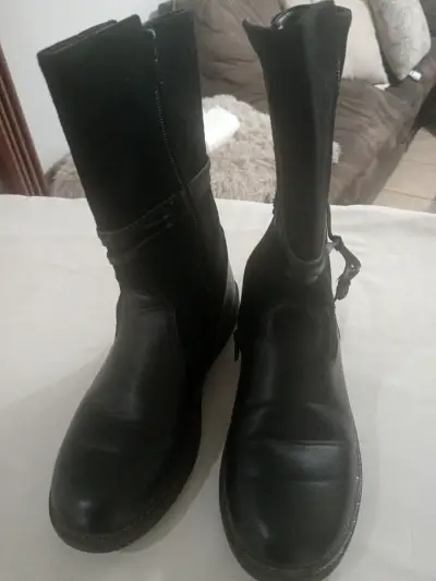 Botas negras de cuero Fagus - miniatura 2