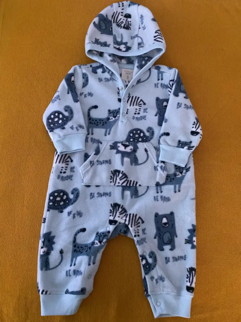 Enterito polar con capucha, animales,talla 6 meses - 1