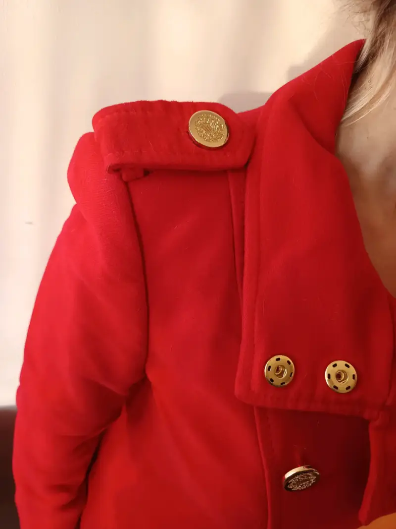 Abrigo largo rojo mujer - 2