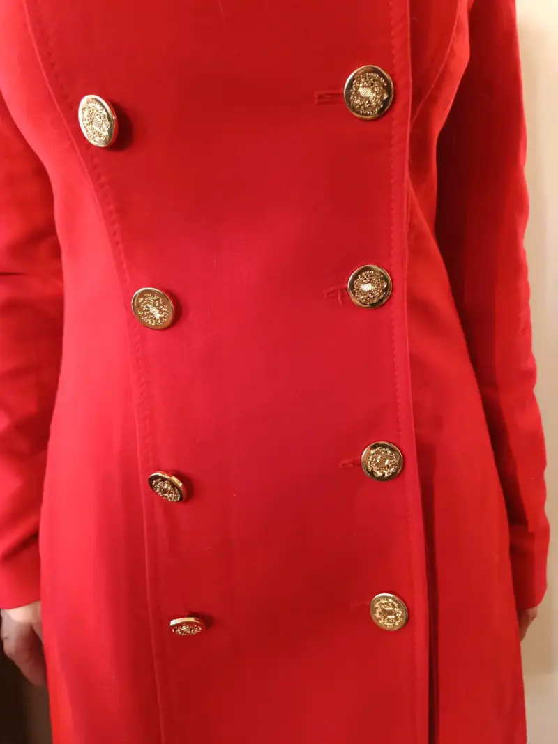 Abrigo largo rojo mujer - 3