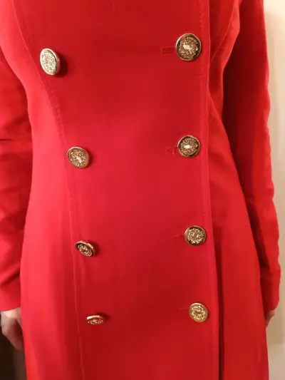 Abrigo largo rojo mujer - miniatura 3