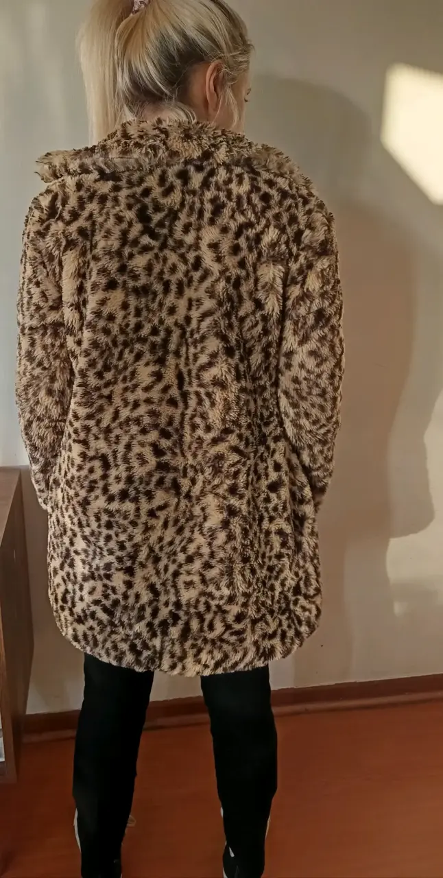 Abrigo de piel sintética leopardo - 2