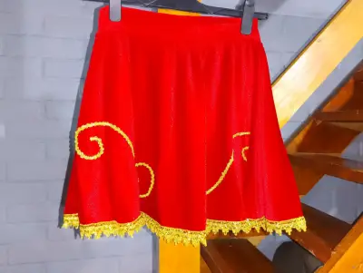 Falda roja con bordado dorado - miniatura 1