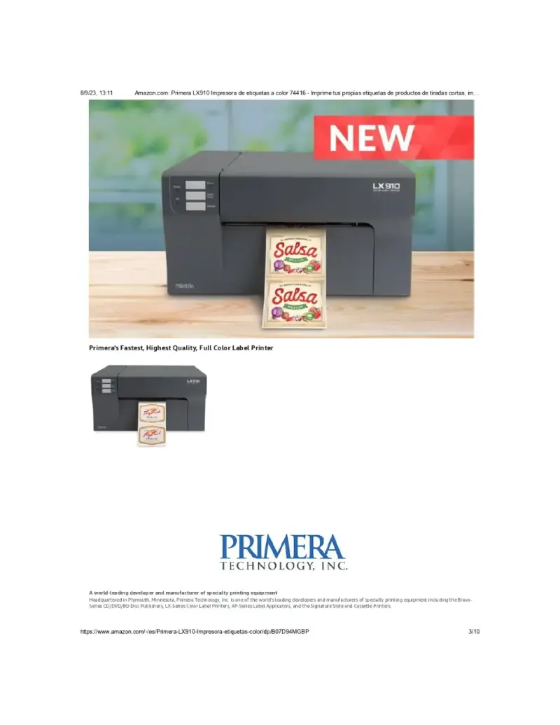 Impresora de etiquetas a color LX910 Primera