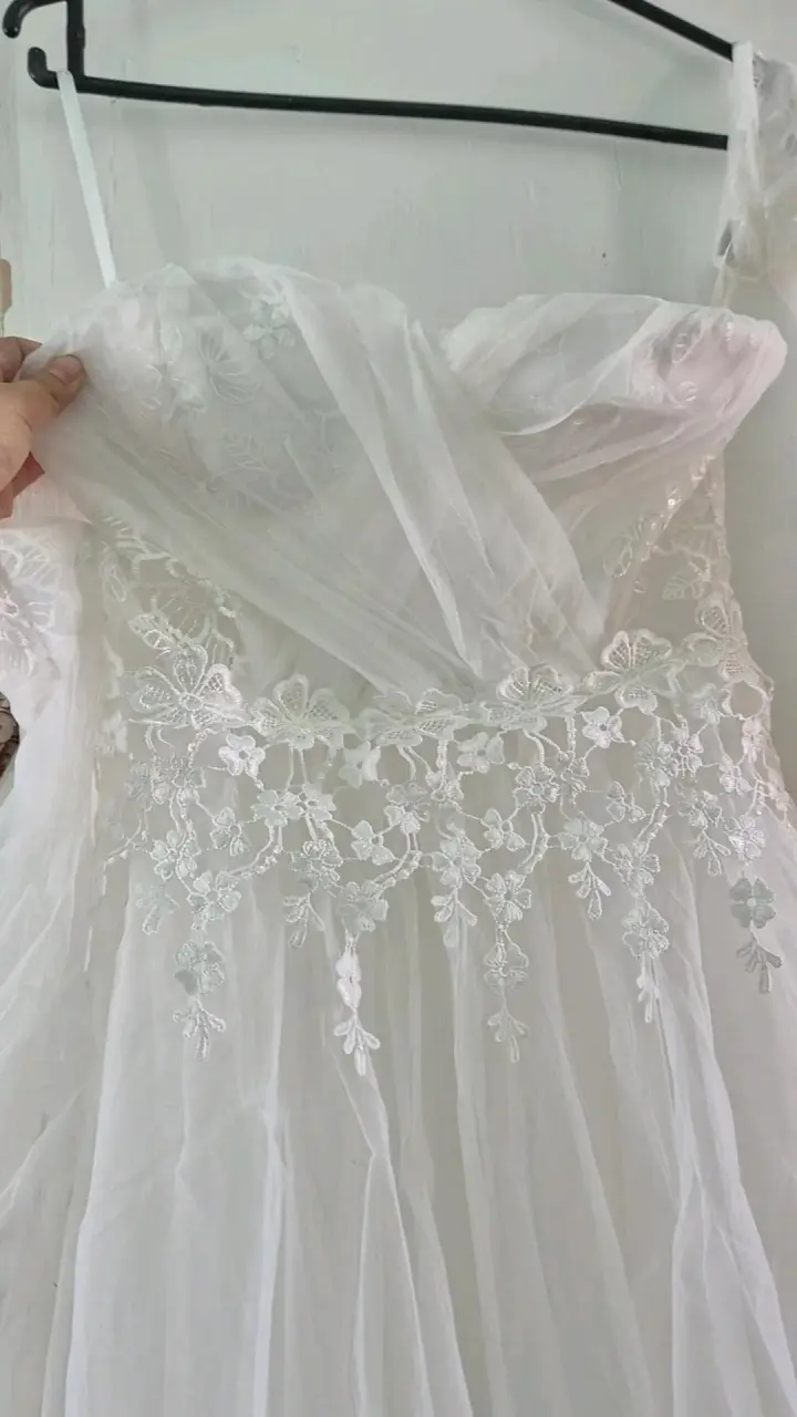 Vestido de novia blanco con encaje - 6