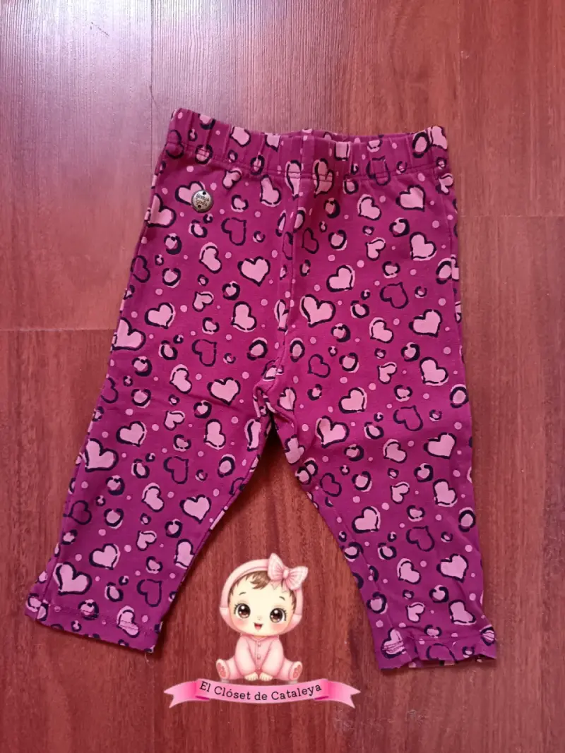 Pantalones bebé con estampado de corazones