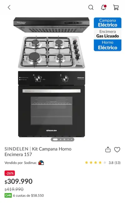 Kit Cocina encimera, horno y Campana - miniatura 5