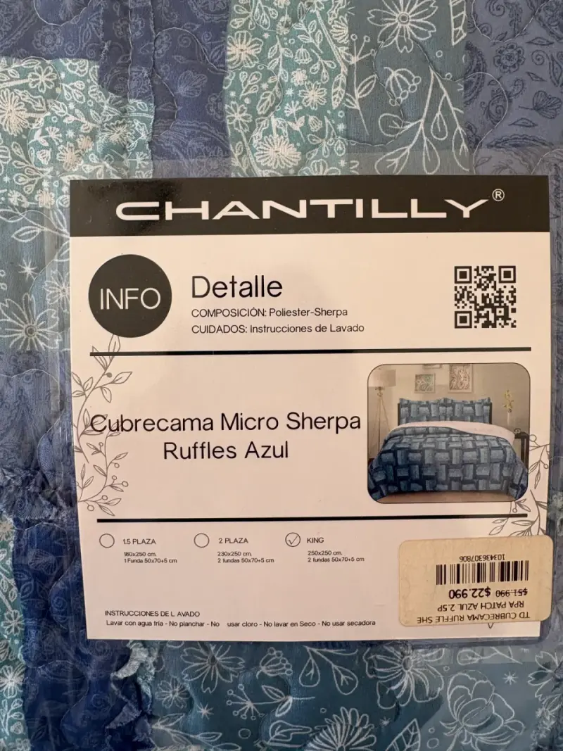 NUEVO Cubre cama Micro Sherpa Azul - 1