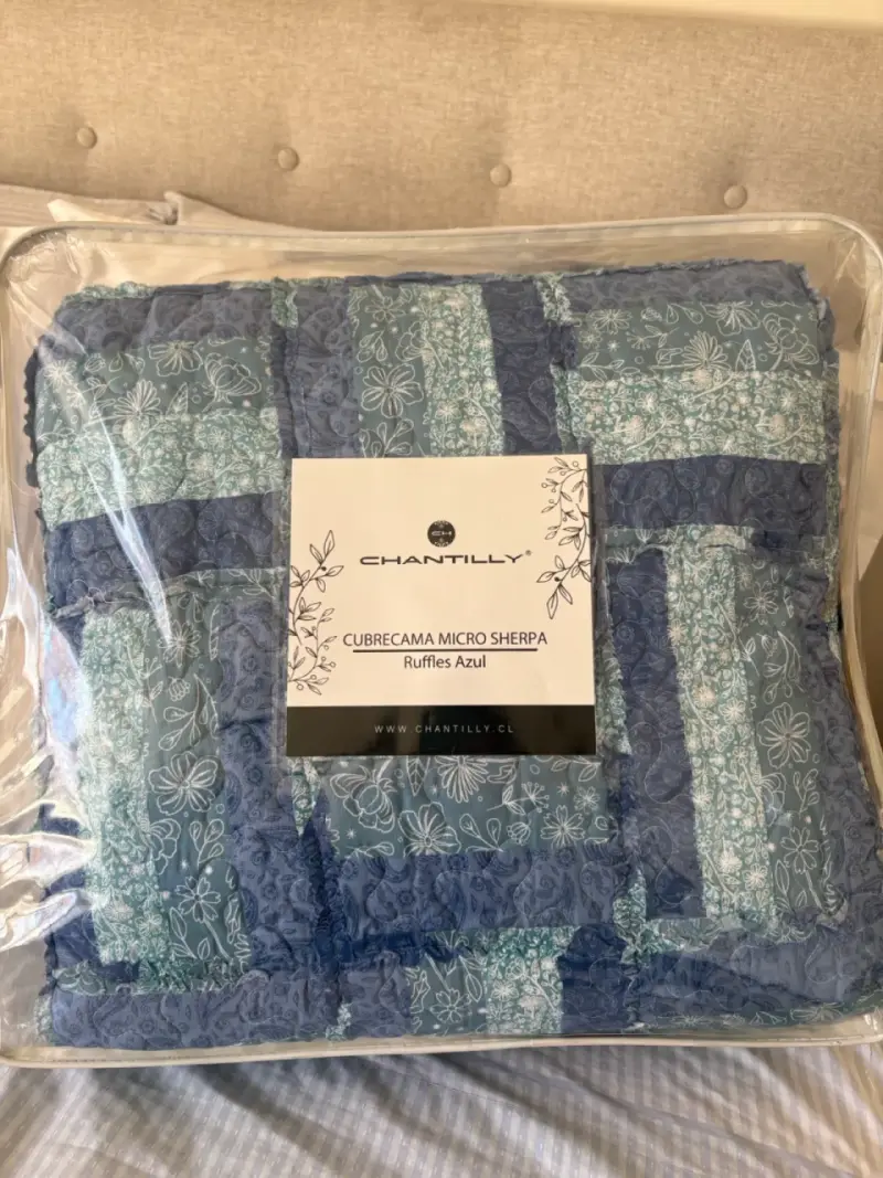 NUEVO Cubre cama Micro Sherpa Azul - 2