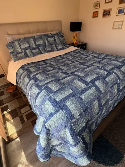 NUEVO Cubre cama Micro Sherpa Azul - miniatura 6