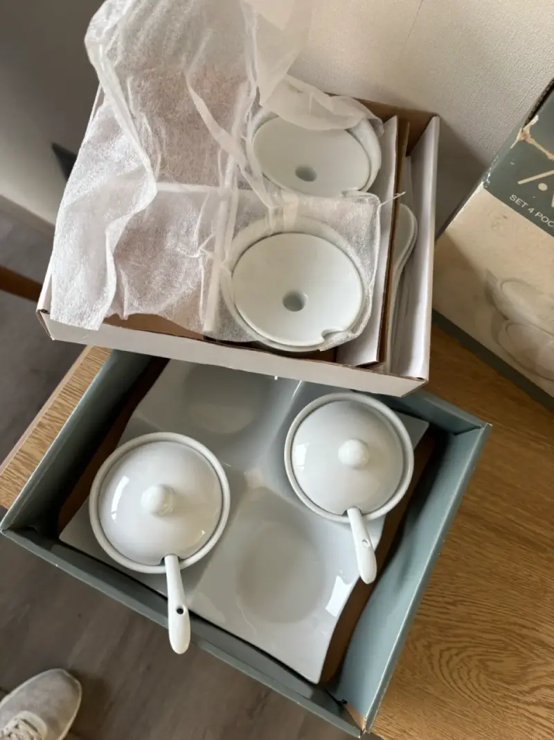 Set de condimentos de cerámica blanca - 4