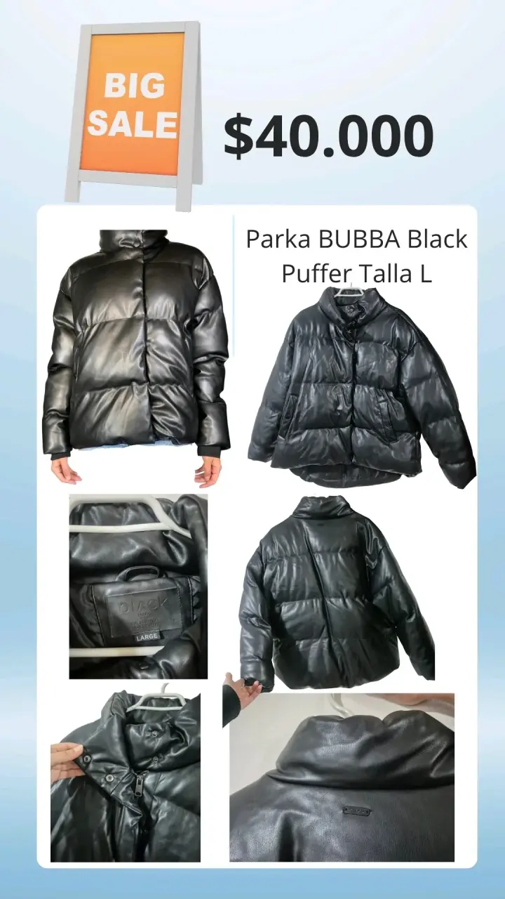 Parka BUBBA negra puffer talla L - 1