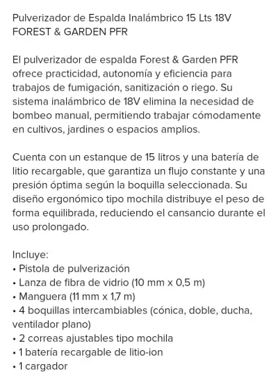 Pulverizador Forest & Garden verde - miniatura 4