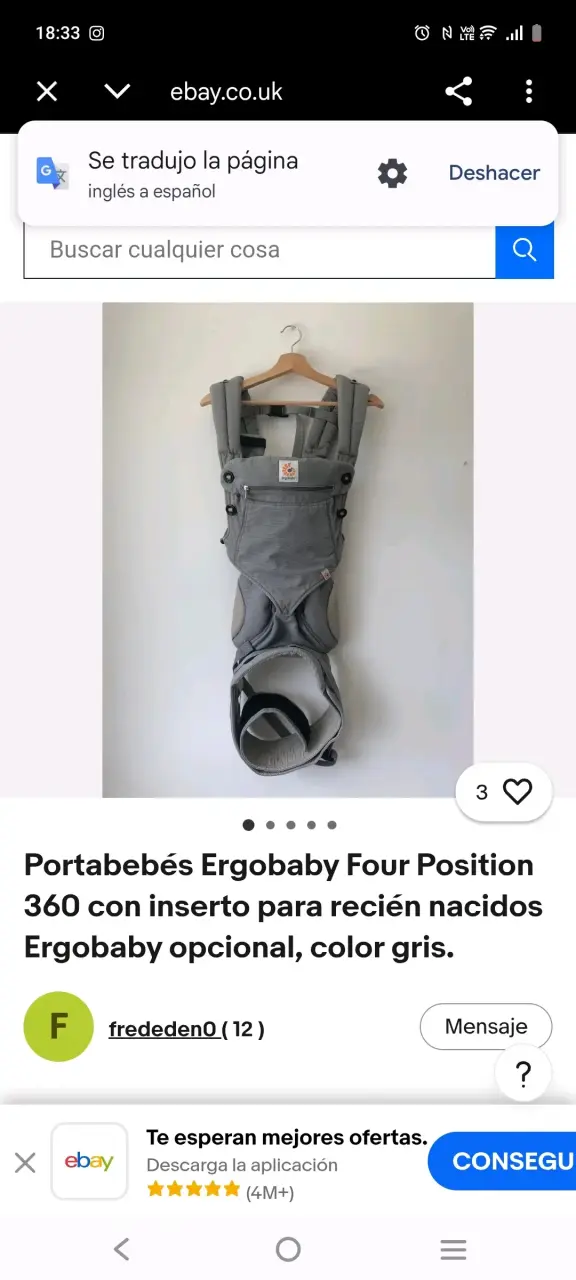 Portabebés Ergobaby gris
