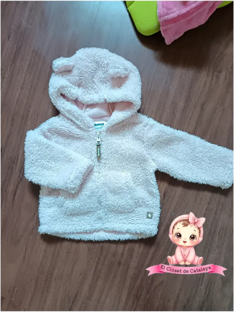 Polerón peludo bebé con capucha