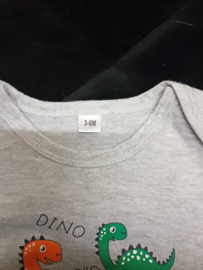 Body bebé dinosaurios gris - miniatura 2