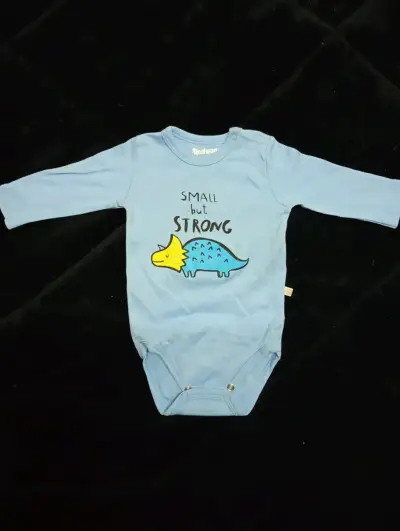 Body azul bebé con dinosaurio - miniatura 1