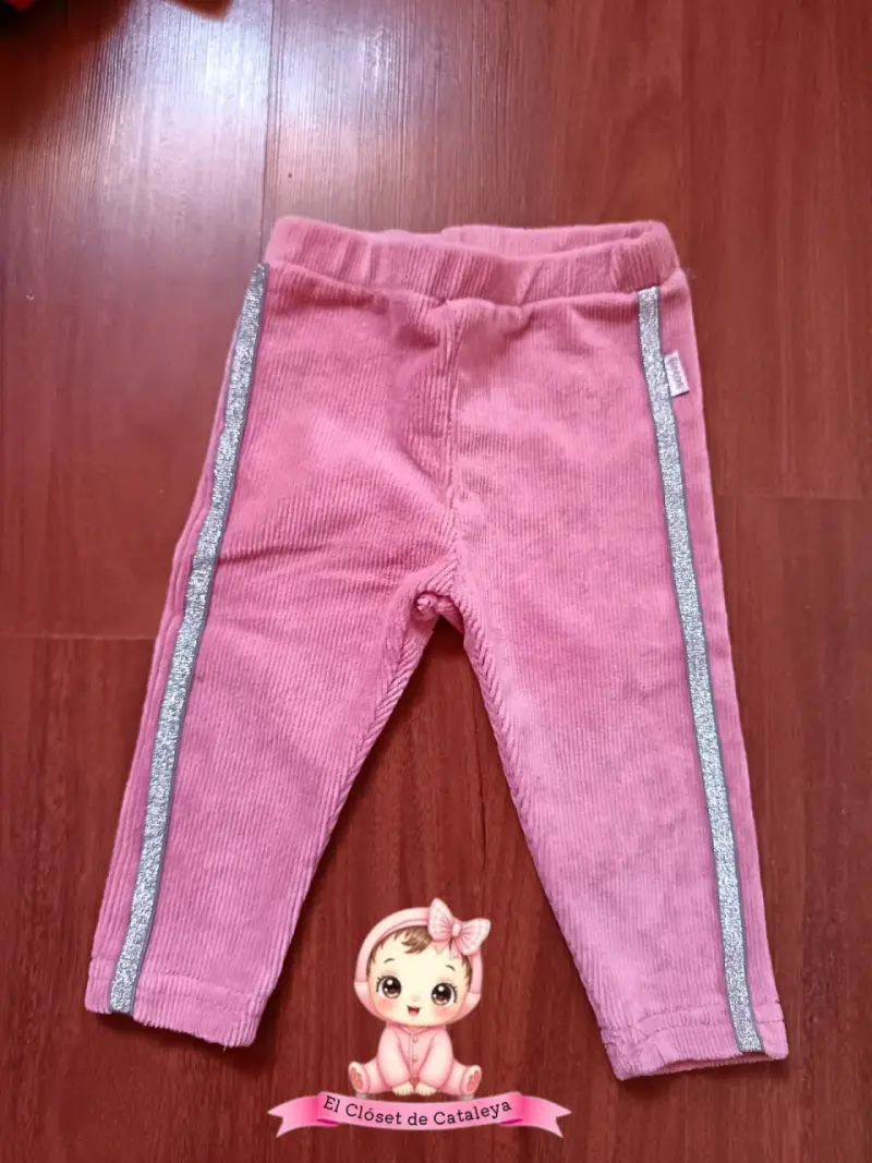 Pantalones rosados con brillo para niña