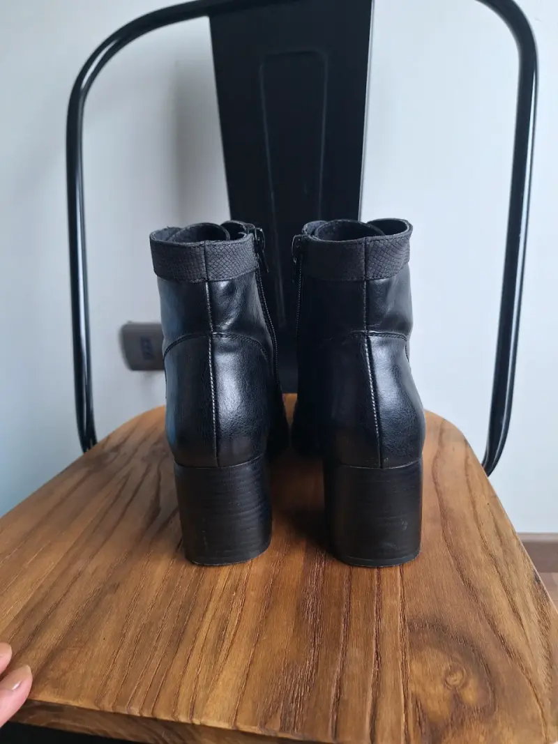 Botines negros de cuero Nine West - 4